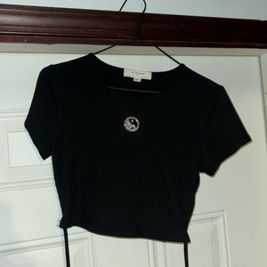 Black Tie Around Crop Top